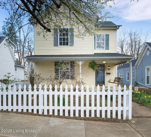 206 E Madison St, La Grange, KY 40031 - traditional-style house with covered porch and a fenced front yard