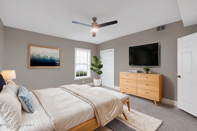 206 E Madison St, La Grange, KY 40031 - carpeted bedroom featuring baseboards and ceiling fan