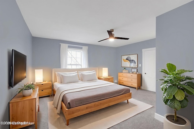 206 E Madison St, La Grange, KY 40031 - bedroom featuring light carpet and ceiling fan