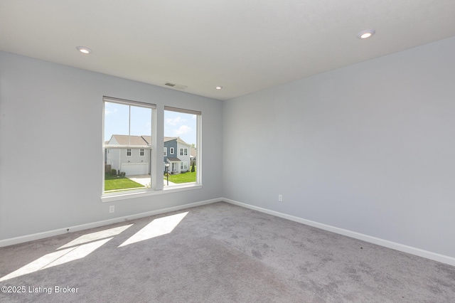 112 Shadow Rock Ct, Shepherdsville, KY 40165 - carpeted spare room with visible vents, recessed lighting, and baseboards