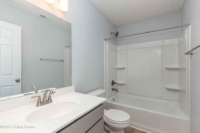 112 Shadow Rock Ct, Shepherdsville, KY 40165 - full bathroom featuring toilet, visible vents, tub / shower combination, and vanity
