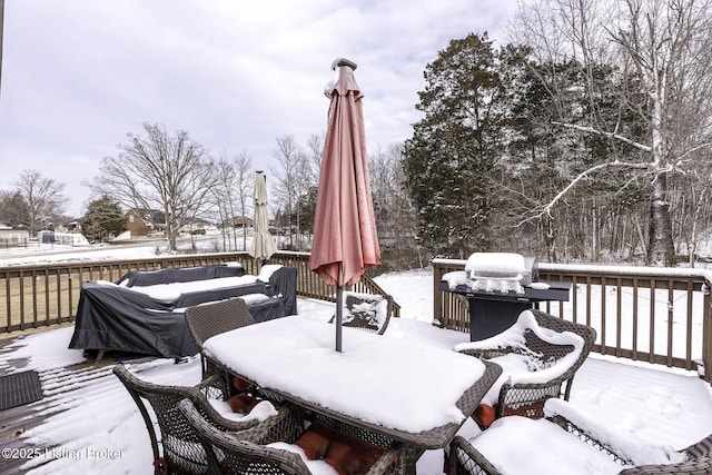 216 Willow Creek Dr, Mt Washington, KY 40047 - view of snow covered deck