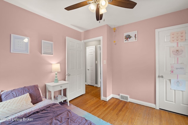 320 Biltmore Rd, Louisville, KY 40207 - bedroom featuring baseboards, light wood-style flooring, and ceiling fan