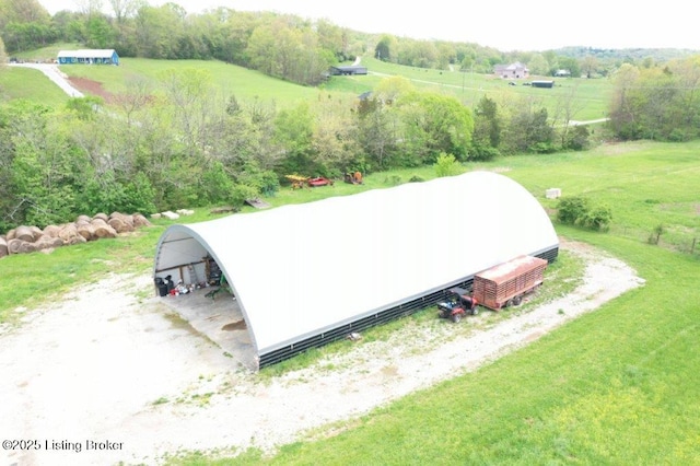 aerial view with a rural view
