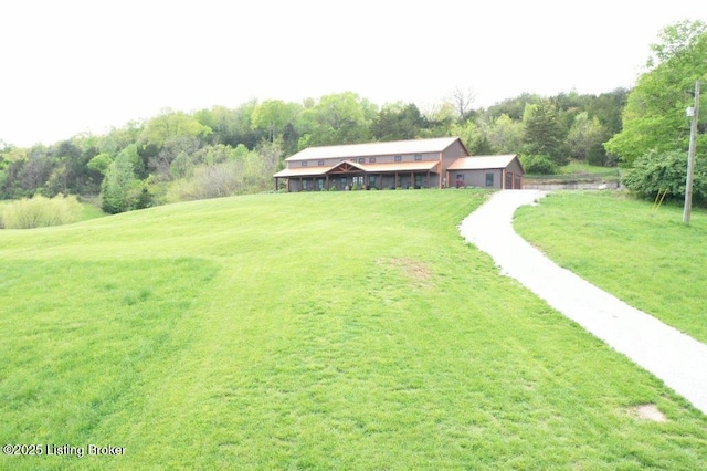 view of yard featuring driveway
