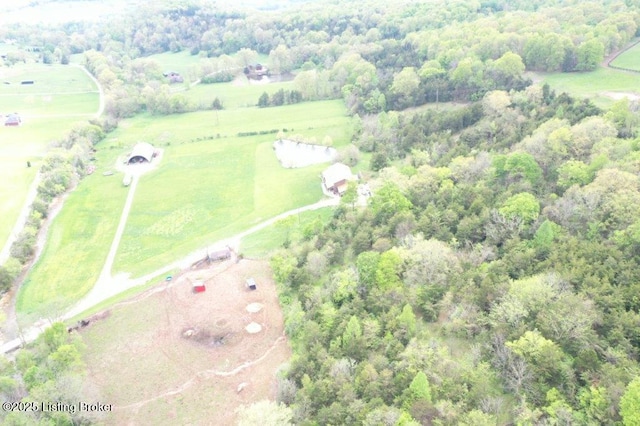 bird's eye view featuring a rural view