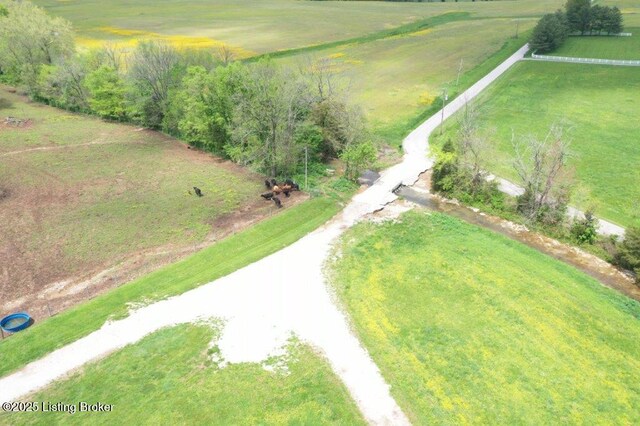 drone / aerial view with a rural view
