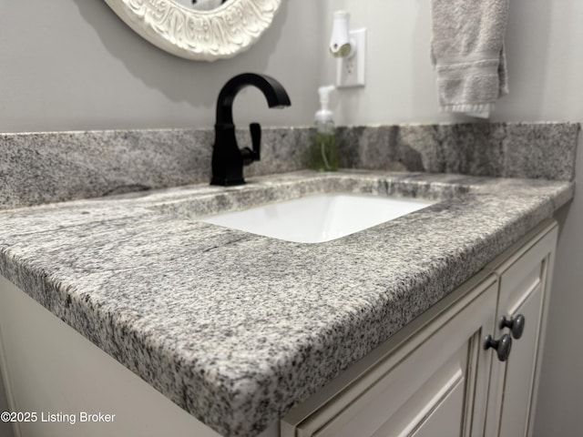 room details with vanity