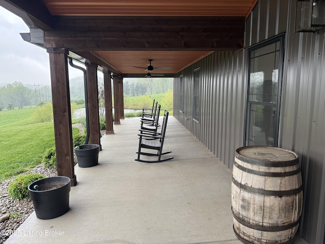 view of patio / terrace with ceiling fan