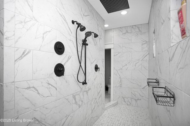 501 Shumate Ln, Bardstown, KY 40004 - bathroom with a tile shower and recessed lighting