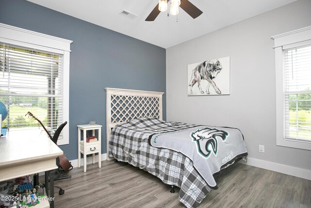 501 Shumate Ln, Bardstown, KY 40004 - bedroom featuring wood finished floors, baseboards, and a ceiling fan