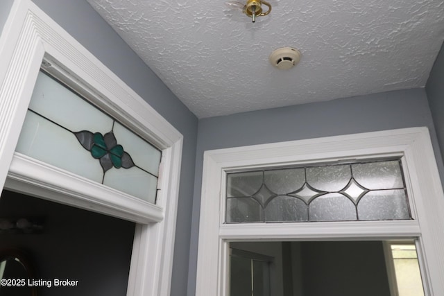 details featuring a textured ceiling