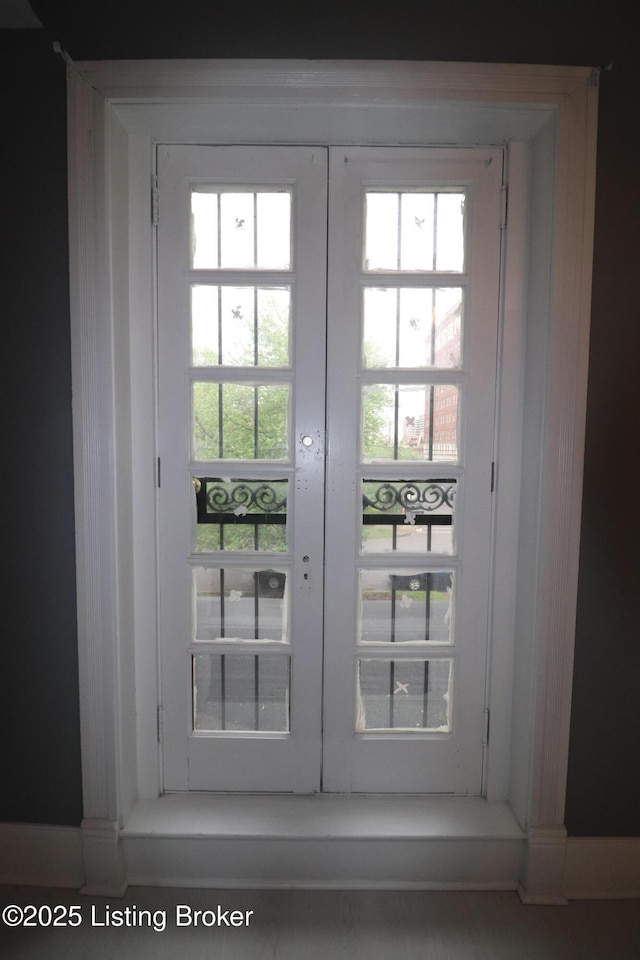 doorway to outside featuring french doors