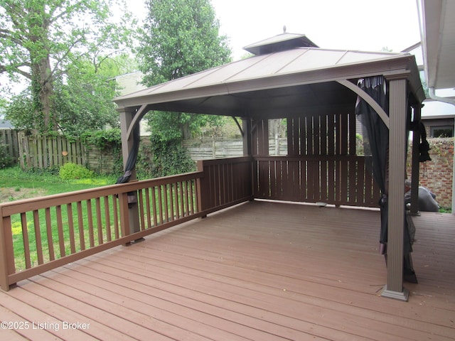 11802 Running Creek Rd, Douglass Hills, KY 40243 - wooden deck with a gazebo and fence