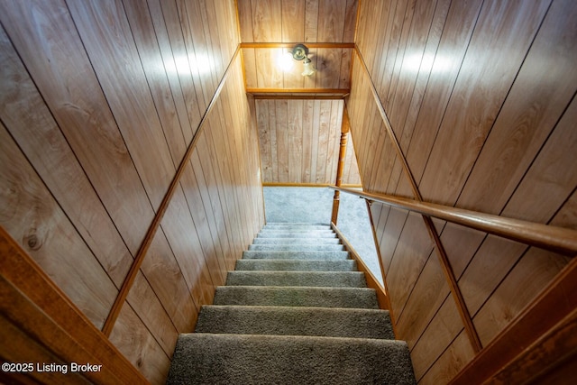 4217 Deckard School Rd, Radcliff, KY 40160 - staircase with wood walls
