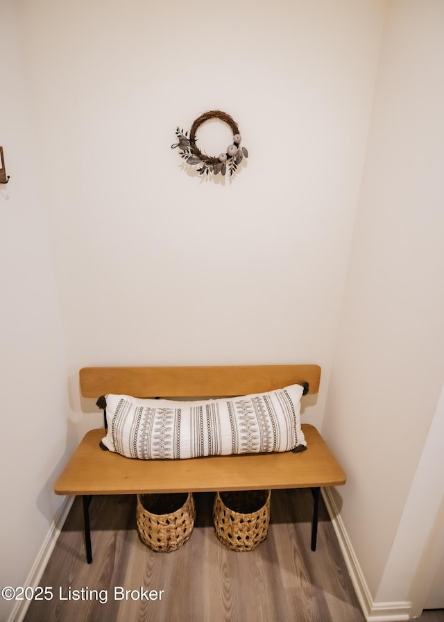 room details featuring wood finished floors and baseboards