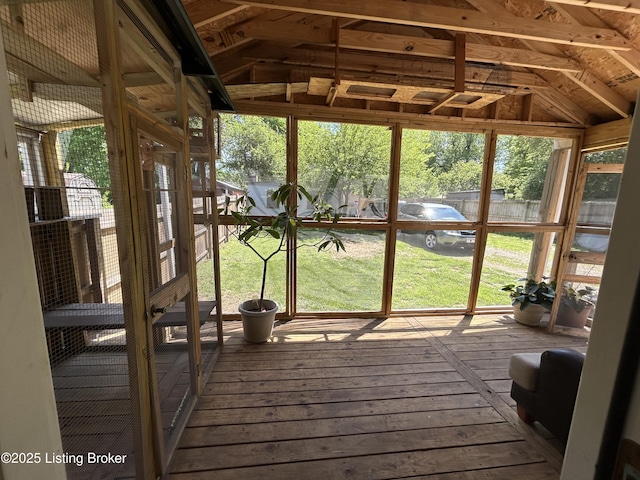 view of unfurnished sunroom