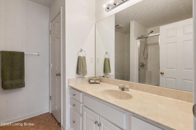 10436 Monticello Forest Cir, Louisville, KY 40299 - bathroom featuring vanity, baseboards, and a shower with shower door