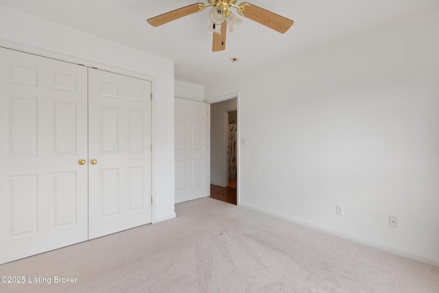 10436 Monticello Forest Cir, Louisville, KY 40299 - unfurnished bedroom with carpet floors, baseboards, ceiling fan, and a closet