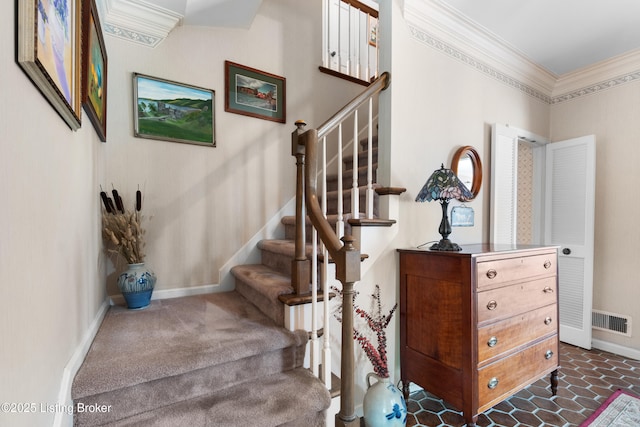 7103 Green Spring Dr, Louisville, KY 40241 - stairway with ornamental molding and baseboards