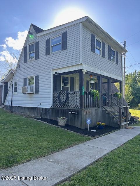 89 Peach St, New Haven, KY 40051 - view of front of house with covered porch and a front yard