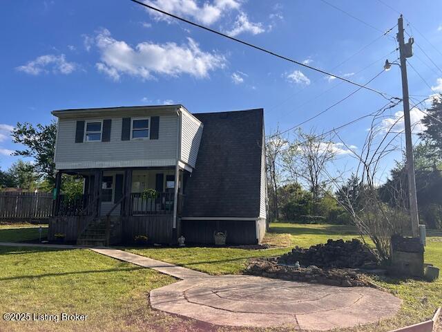 89 Peach St, New Haven, KY 40051 - view of front facade featuring a porch, a front yard, and stairs