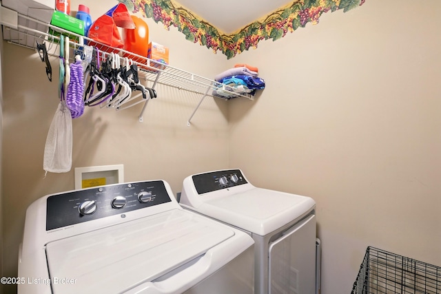 laundry area featuring washer and dryer
