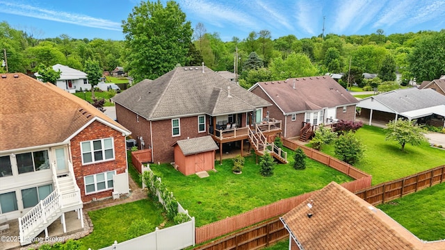aerial view of residential area