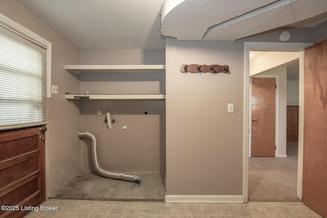 8701 Cottingham Way, Louisville, KY 40258 - washroom with hookup for a gas dryer, baseboards, and hookup for an electric dryer
