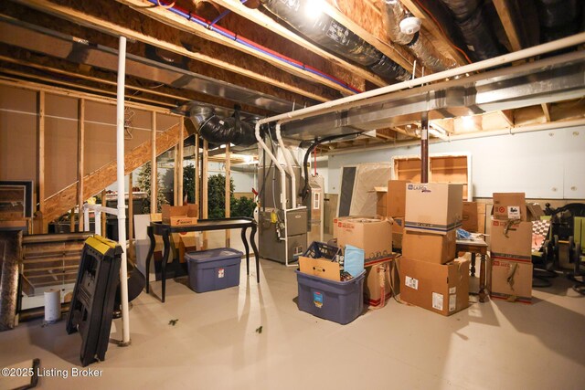 2854 Hamilton Springs Dr, Louisville, KY 40245 - unfinished basement featuring heating unit