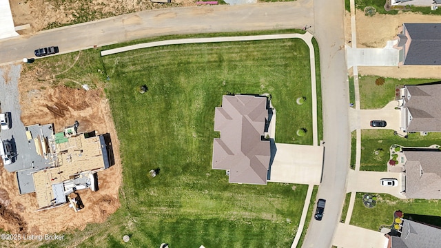 aerial view with a residential view