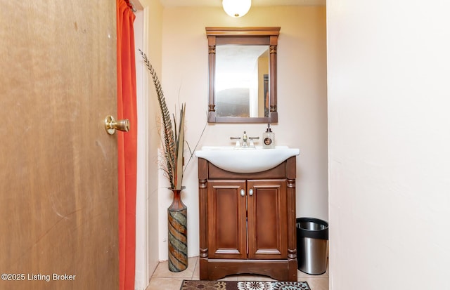 bathroom featuring vanity and tile patterned flooring