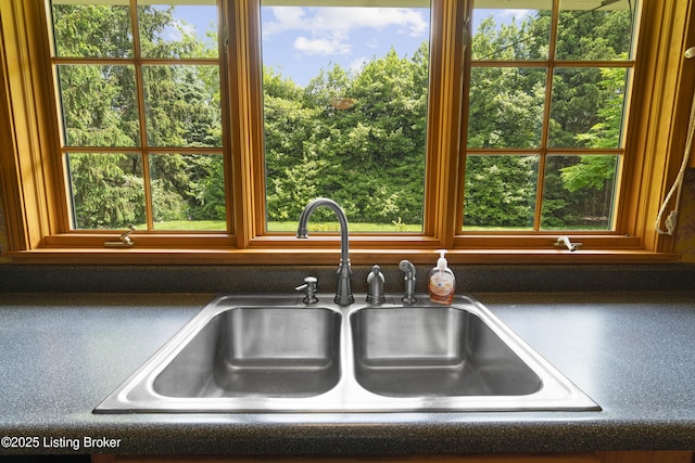 2224 Wynnewood Cir, Louisville, KY 40222 - kitchen view of a sink and dark countertops