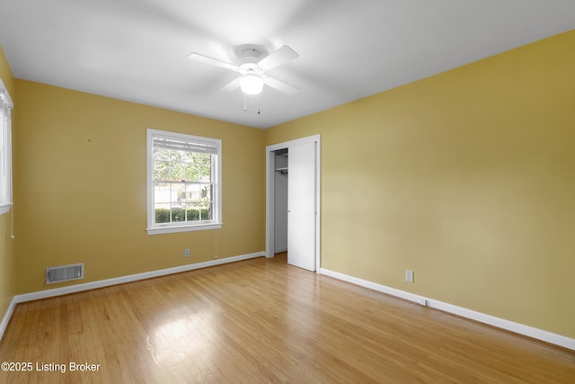2224 Wynnewood Cir, Louisville, KY 40222 - unfurnished bedroom with baseboards, light wood-style floors, a closet, and ceiling fan