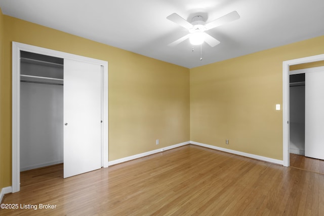 2224 Wynnewood Cir, Louisville, KY 40222 - unfurnished bedroom featuring light wood finished floors, baseboards, and ceiling fan