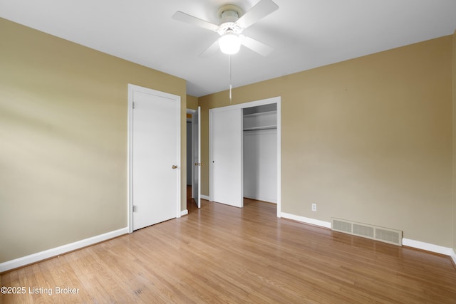 2224 Wynnewood Cir, Louisville, KY 40222 - unfurnished bedroom featuring baseboards, light wood-type flooring, a closet, and ceiling fan