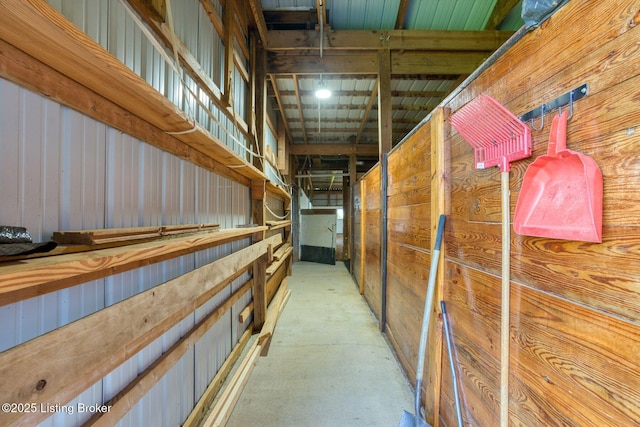storage with an exterior structure