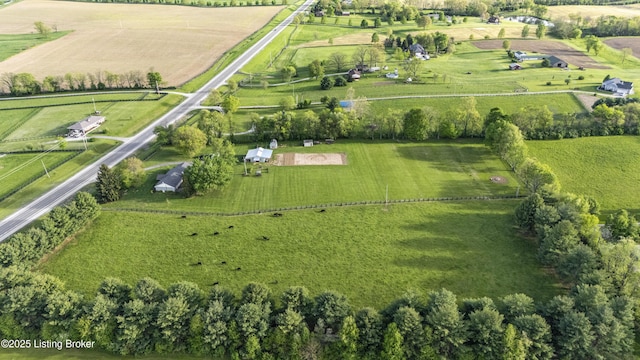 drone / aerial view featuring a rural view