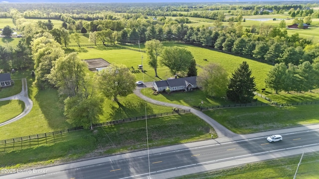 aerial view with a rural view