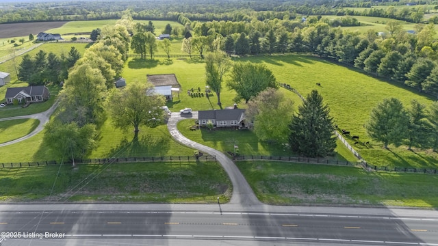 drone / aerial view featuring a rural view