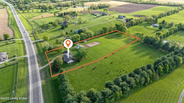 bird's eye view featuring a rural view