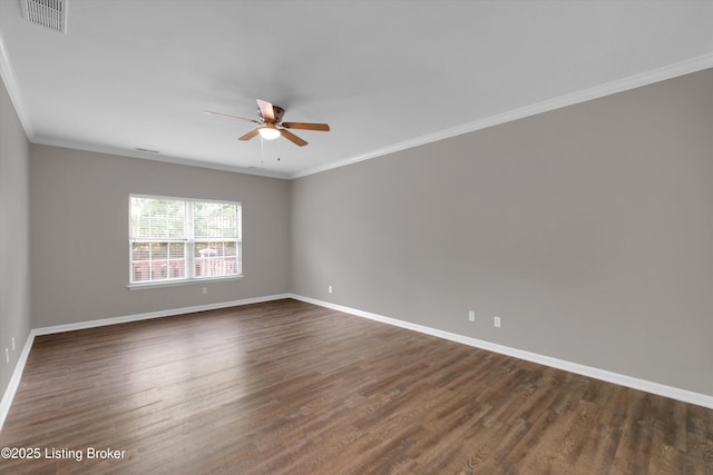 10002 Brownsboro Gardens Cir, Louisville, KY 40241 - empty room featuring ceiling fan, visible vents, dark wood-style floors, and baseboards