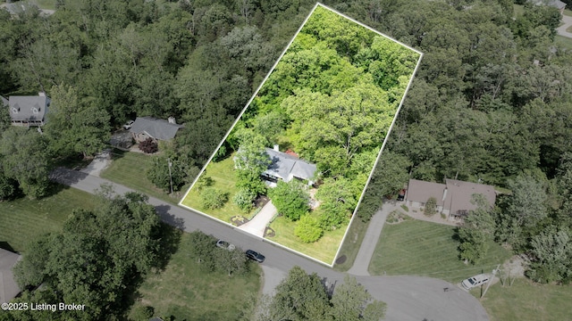 3003 Coffee Tree Ct, Crestwood, KY 40014 - aerial overview of property's location featuring property boundaries highlighted and a heavily wooded area
