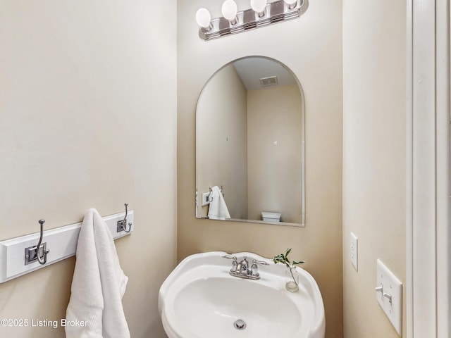 bathroom with visible vents and a sink