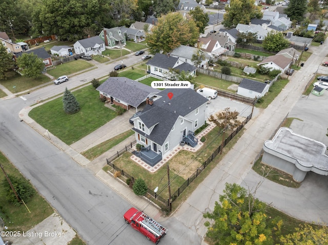 bird's eye view with a residential view