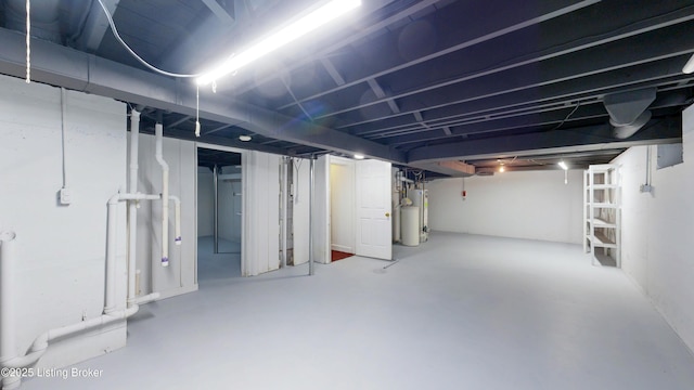 finished basement with gas water heater