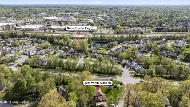 drone / aerial view featuring a residential view