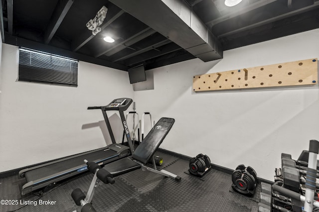 exercise area with visible vents