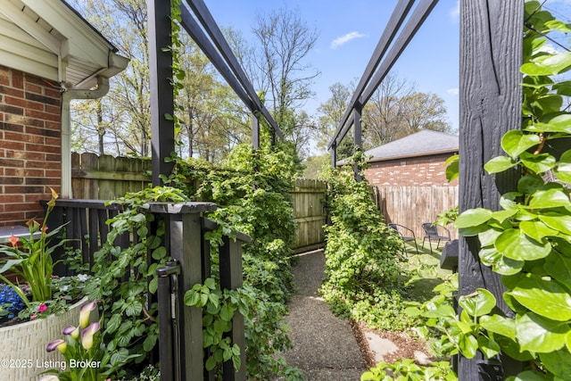 view of yard with fence