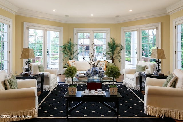 sunroom with french doors and a healthy amount of sunlight
